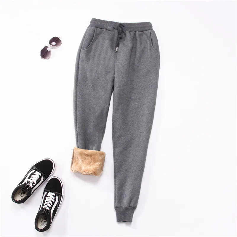 Women Pants Winter Thick Lamb cashmere Warm Harem Pants Long Trousers Female Elastic waist Casual Sweatpants Plus Size 2XL