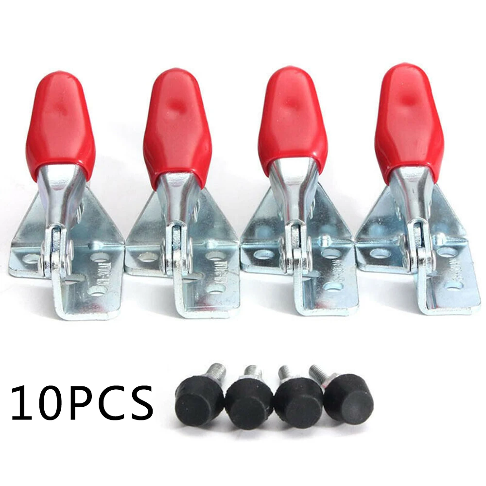 

10pcs Handheld Toggle Clamp Horizontal Push Pull Quickly Holding Metal Sheet Circuit Board Welding Use Hand Clip Accessories