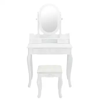 

Single Mirror Jewelry Cabinet Dresser White，ship from US drop shipping