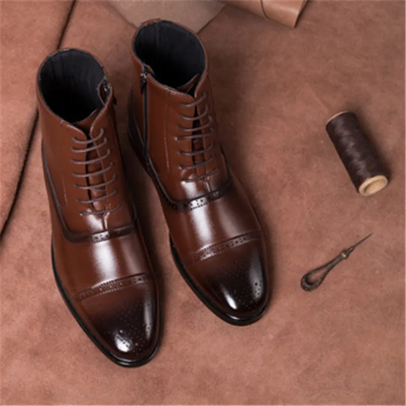 Демисезонные мужские ботильоны, большие размеры 39-47, Мужские модельные ботинки, повседневная кожаная обувь с острым носком, мужские ботинки челси высокого качества