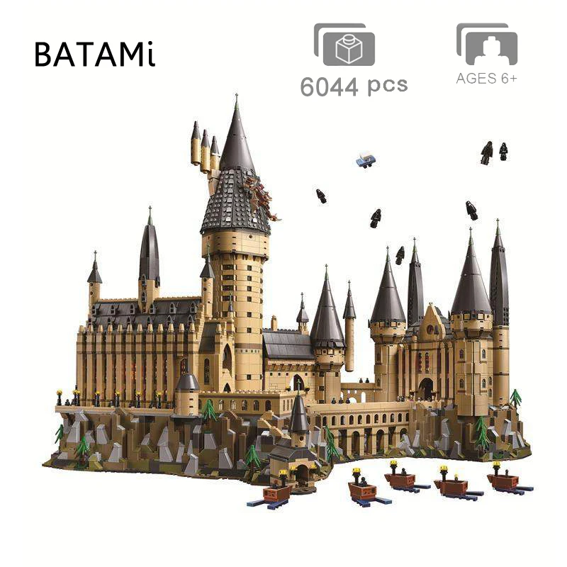 

Movie Harri Potter Series sets Compatible with Building Block Hogwarts Great Hall Hagrid's Hut Hogwarts Express MinFigure