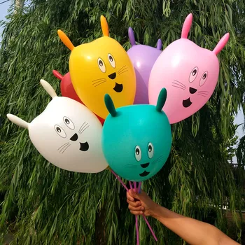 

10pcs/lot Multicolor Helium Balloon Animal Rabbit Head Ballon Latex 12inch Cute Easter Cartoon Bunny Decoration Birthday Party