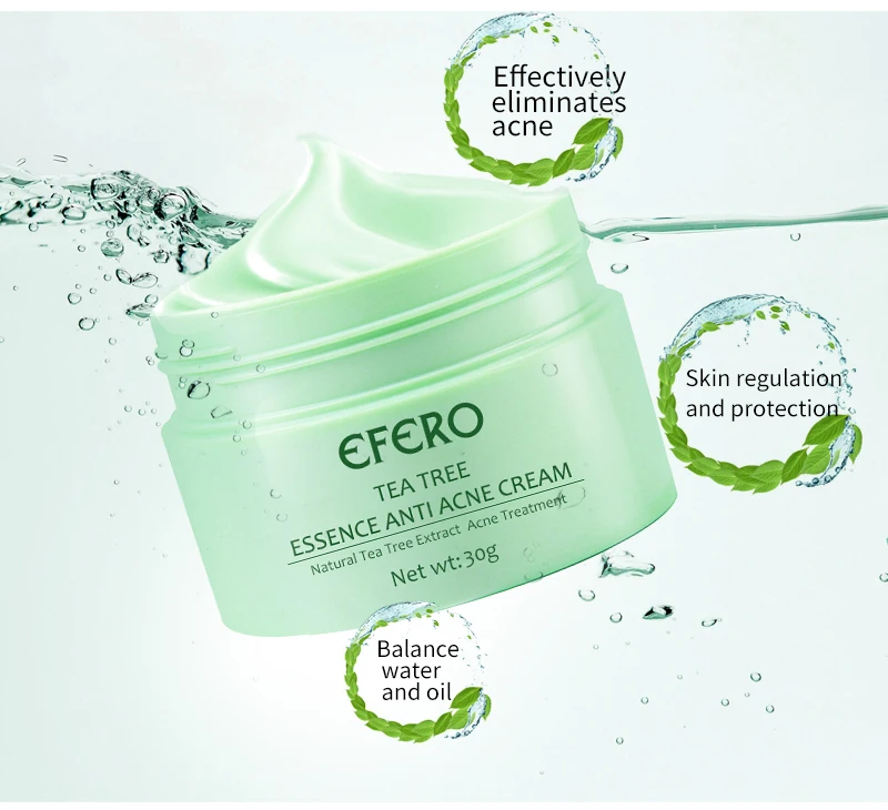 EFERO Acne Treatment Cream Remove Acne Scar Pimple Face Cream Tea Tree Essence Shrink Pores Oil Control Whitening Face Cream