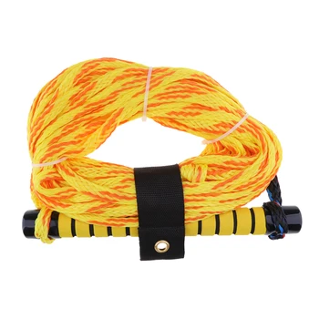 

75ft Boat Wakeboard Water Ski Rope Tow Rope With EVA Floating Handle Yellow