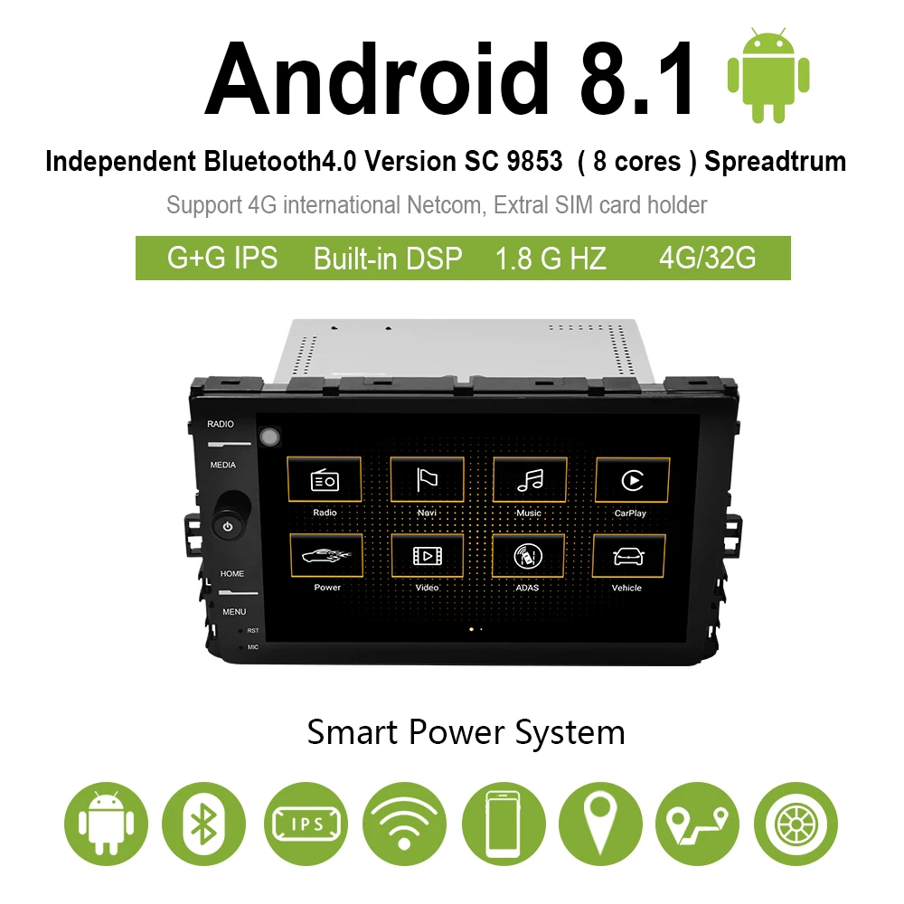 Clearance car multimedia video dvd player android 8.1 2G/32G gps bluetooth for Volkswagen  For VW Passat CC/golf6 2011 polo/caddy/Scirocco 1