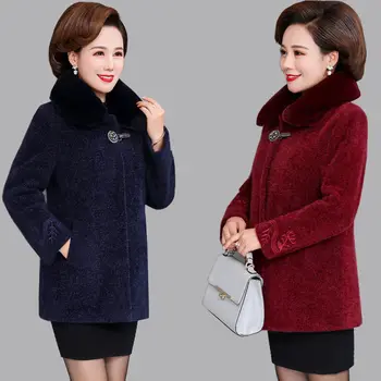 

Middle Aged Women 2020 New Faux Mink Fur Coat Female Casual Loose fur Overcoats Ladies Plus Size Thick Warm fur Jacket Z189