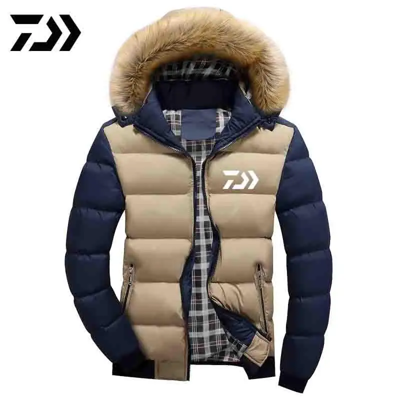 New Men DAIWA Fishing Jacket Coats Thicken Warm Winter Windproof Jackets Outdoor Mens Fishing Down Parka Hooded Outwear Jacket - Цвет: 31