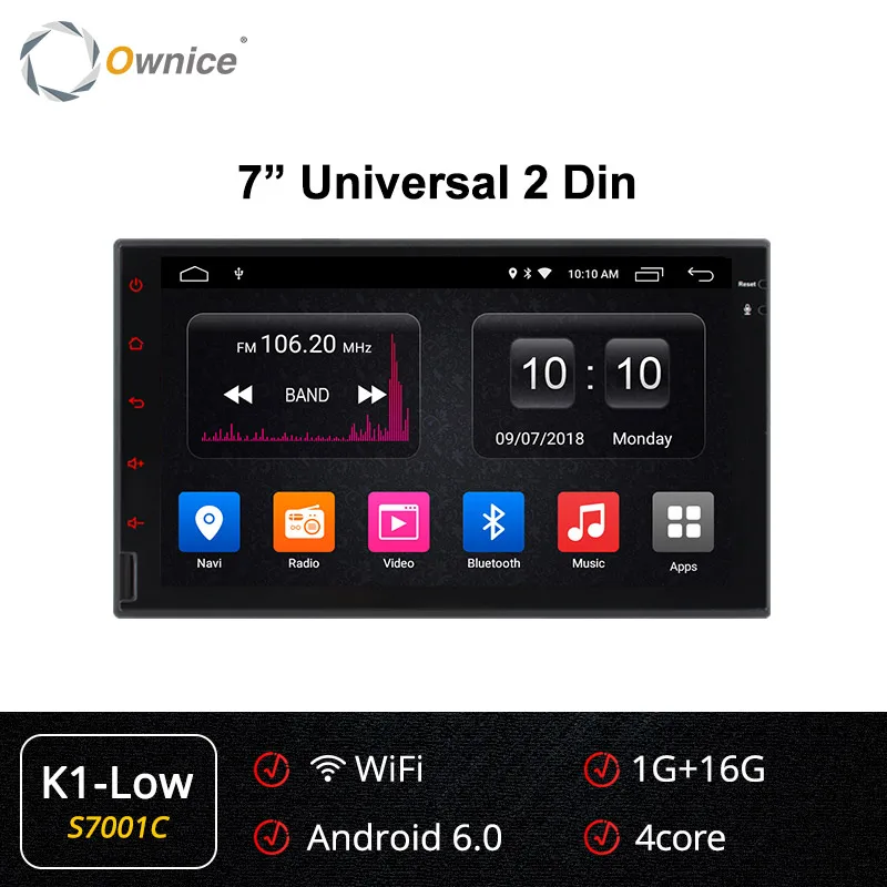 Ownice K1 K2 K3 2G ram Восьмиядерный android 8,1 поддержка 4G SIM LTE сеть DAB+ Радио 2 din универсальный автомобильный dvd-плеер навигация GPS, DVD - Цвет: S7001 K1-Low