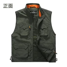Cross Border Supply Men's Casual Vest Loose And Plus-sized Fishing Photography Vest Multi-pockets Waistcoat Customizable Wholesa