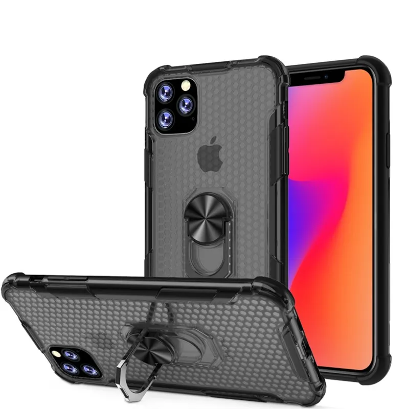 

Phone cases For iPhone X XS Max XR 11 XI 2019 Clear Hard Back Cover Rubber Bumper 360 Rotating Ring Holder Stand Magnetic