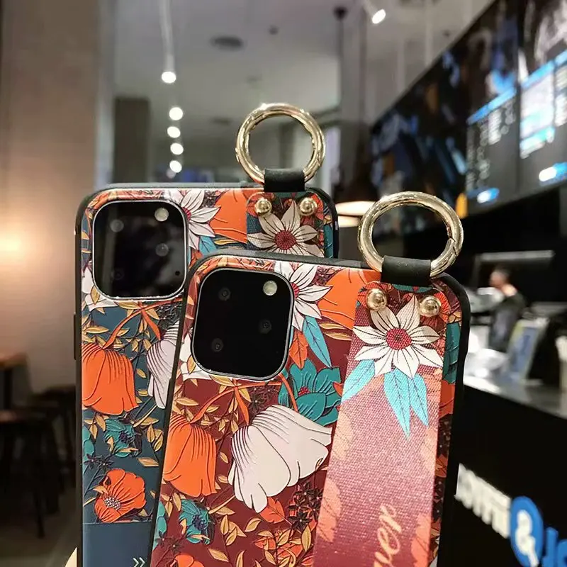 Ремешок для запястья чехол для iphone X Xs max XR 11 Pro Max Мягкий ТПУ чехол-держатель для телефона для iphone 7 8 6 6s plus