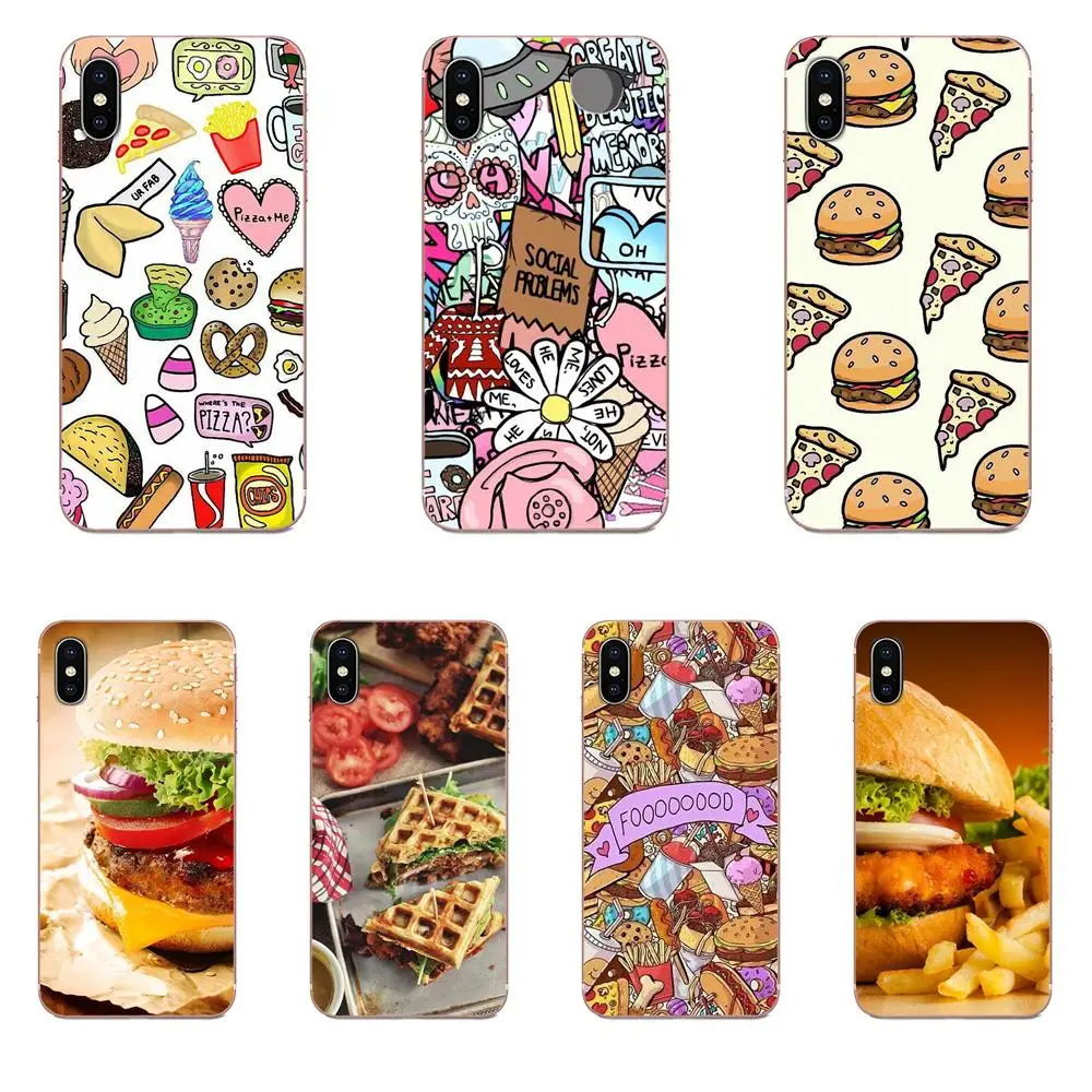 Модные чипсы пицца гамбургеры ТПУ Coque для LG G3 G4 G5 G6 G7 K4 K7 K8 K10 K40 K50 Q6 Q60 V10 V20 V30 V40 Nexus 5 5X