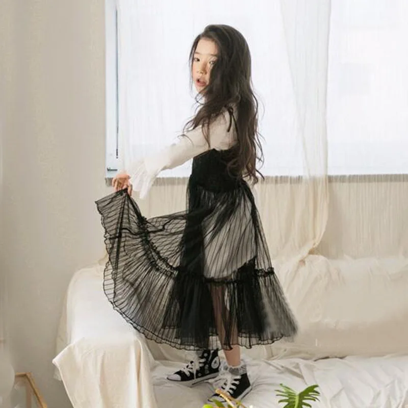 Brand Girl Summer Dress Baby Girls Dress Korean Fashion Kids Floral Dress Children Princess Dress Gauze Fashion Flare Sleeve