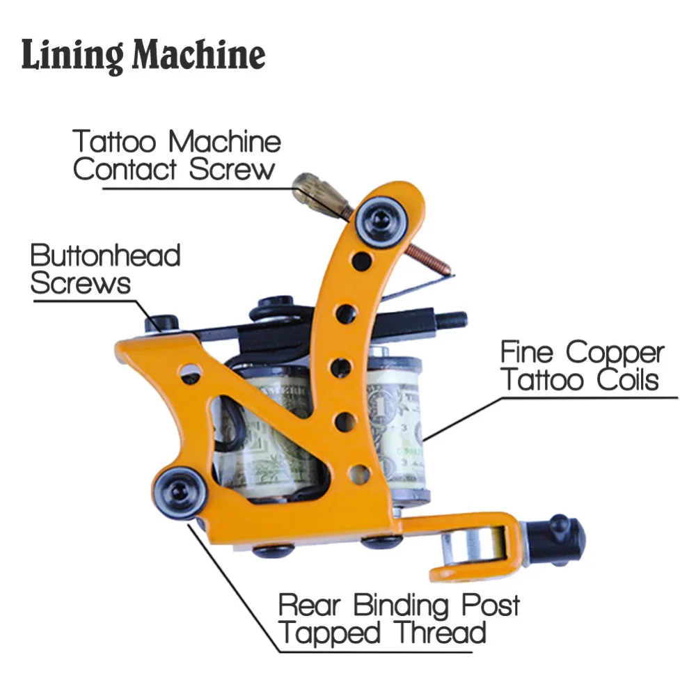 Набор для начинающих, полный набор для татуировки, 2 машинки, пистолет, черные чернила, набор, источник питания, ручки для татуировки, инструменты для боди-арта, 30 мл, чернила для татуировки