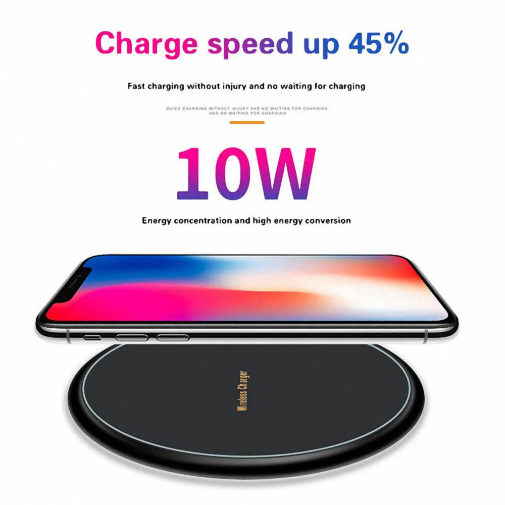 

Fast Qi Wireless Charging Pad For Samsung Galaxy S9/S9+ S8 S7 S10 For iPhone XS Max XR X 8 Plus USB 10W Quick Charger Induction