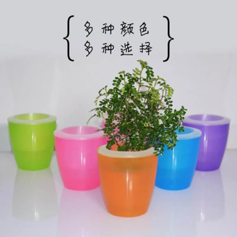 Pocket Garden Lazy Flower Pots Automatic Water- absorbing Flowers Pot Storage Plastic Flower Pots Home Decoration 1PC