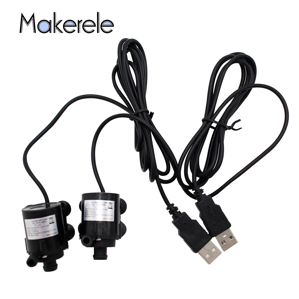 2 шт. миниатюрный USB бесщеточный подводный водяной насос центробежный насос 6 В низкого давления 120л/ч используется для фонтана аквариумный циркулирующий