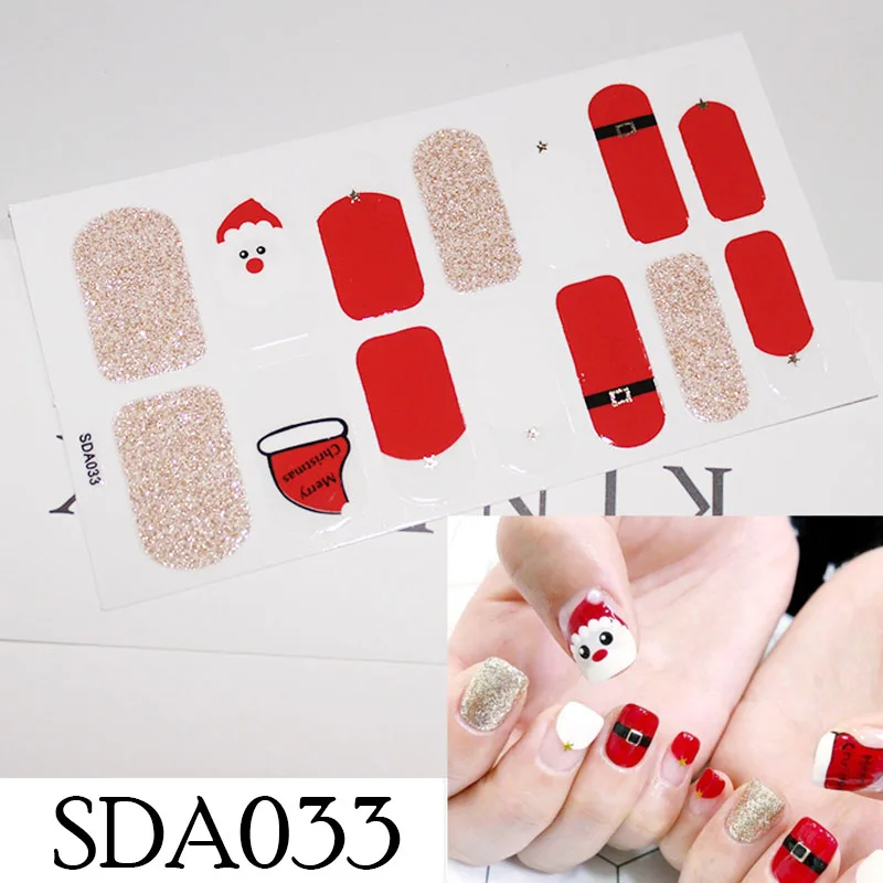 SDA033 LADY KINDOM, Рождественская серия, наклейки для ногтей, водостойкие, наклейки для ногтей, s, Санта Клаус, наклейки для ногтей, наклейки на Рождество(SDA020-039 - Цвет: SDA033