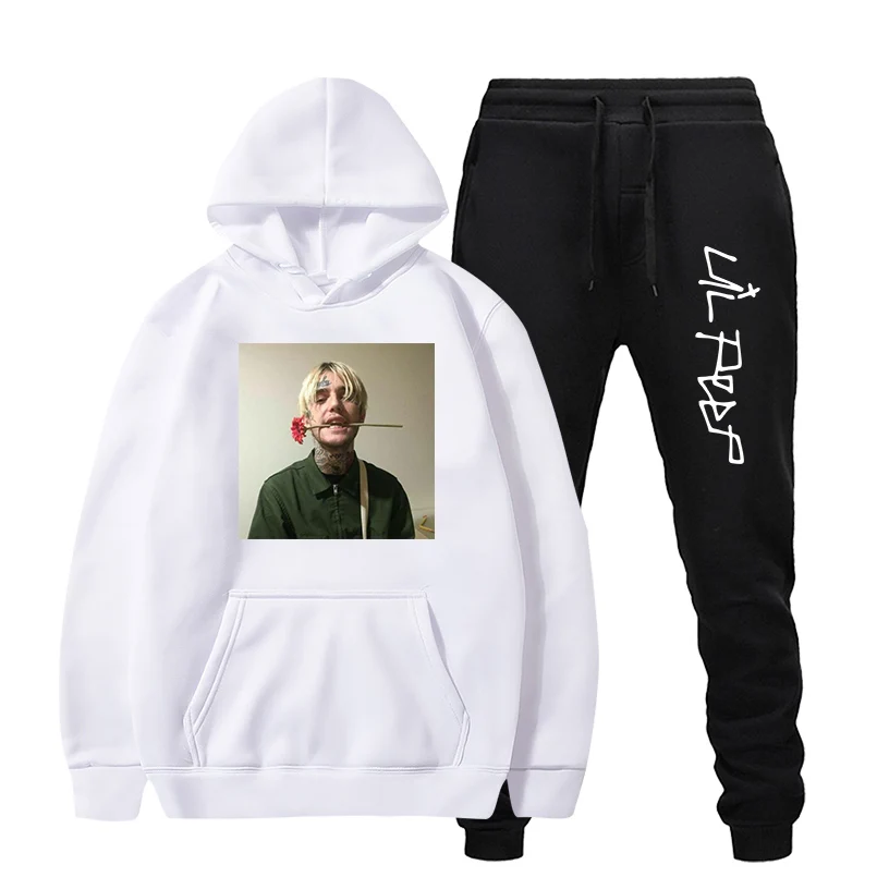 Новинка, Lil, толстовки с капюшоном, свитшот, для женщин, мужчин, Love Lil. Peep, для мужчин и женщин, Sudaderas, пуловер, комплект из 2 предметов, спортивный костюм для малышей - Цвет: white3