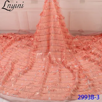 

Peach Color Sequins Lace High Quality Nigeria Tulle Mesh Lace with Sequins African Fabric Lace Sequence Fabrics for Women L2993B
