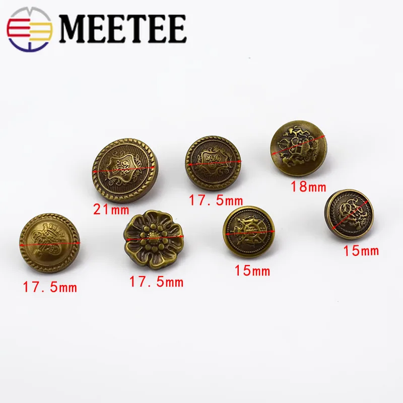 Meetee 50 шт 12,5-25 мм пластиковые бронзовые круглые хвостовик кнопки DIY пальто куртка декоративная пряжка швейные принадлежности для скрапбукинга