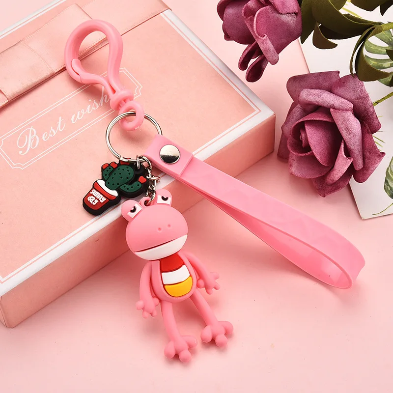 Мультфильм брелок автомобиль пара брелок сумка брелок с дизайном «лягушка» кукла украшения ремешки машина винил кукла подарок на день рождения K2376
