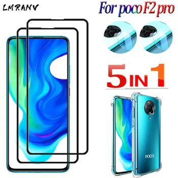 

5in1/pocof2pro glass for poco f2 pro tempered glass redmi k30 pro screen protector+clear phone Case pocophone f2 pro poco m2 pro