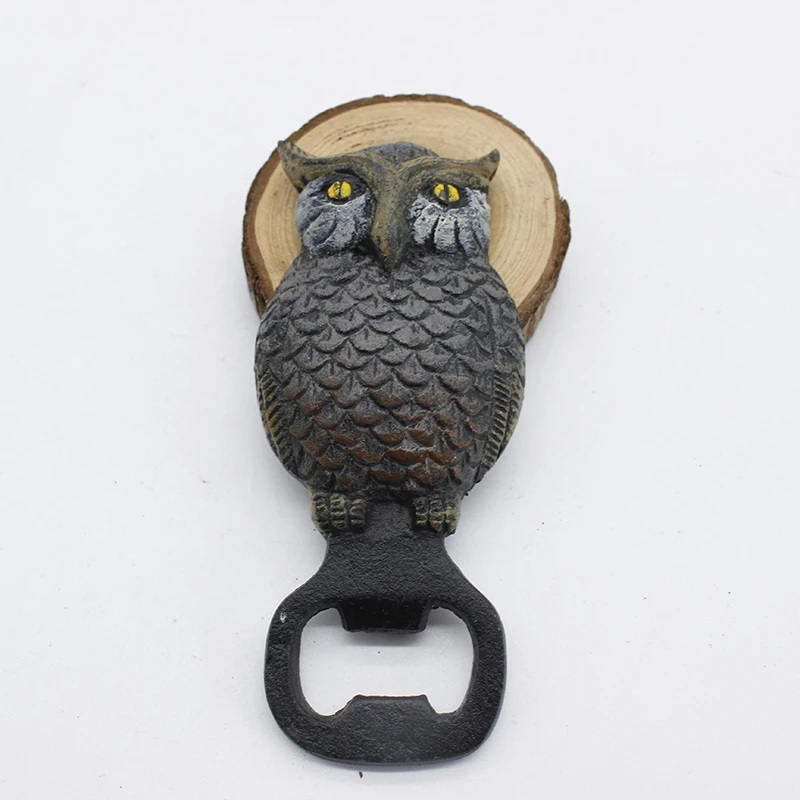 

Owl shape painted bottle opener Cast iron KTV restaurant beer opening tool home retro decoration wine Kichen tool Corkscrew