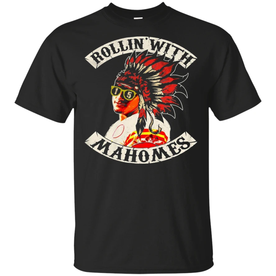 

Patrick Rollin With Mahomies T-Shirt Kansas City Kc Tee Shirt Short Sleeve Newest Fashion Tee Shirt