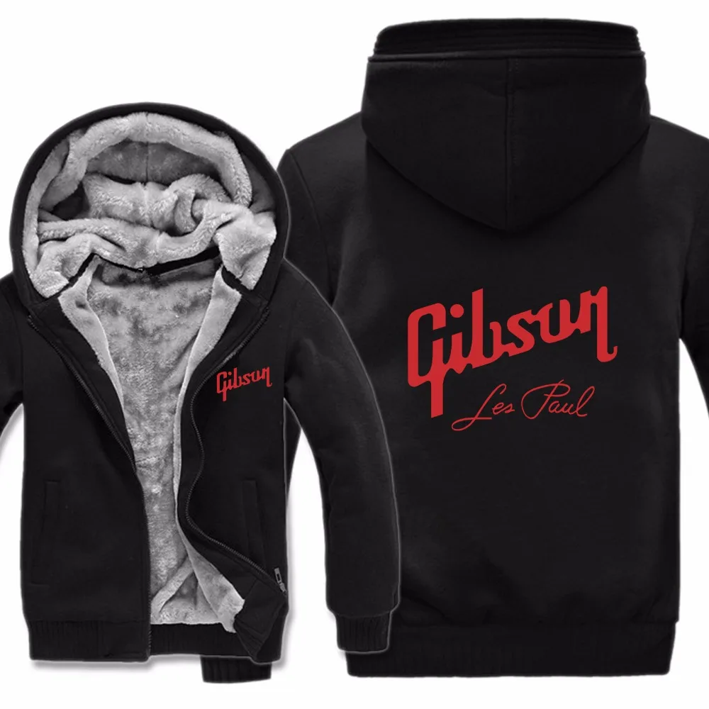 Gibson толстовки зимняя куртка для мужчин повседневная шерстяная подкладка флис Gibson Les свитшоты Paul пуловер с капюшоном