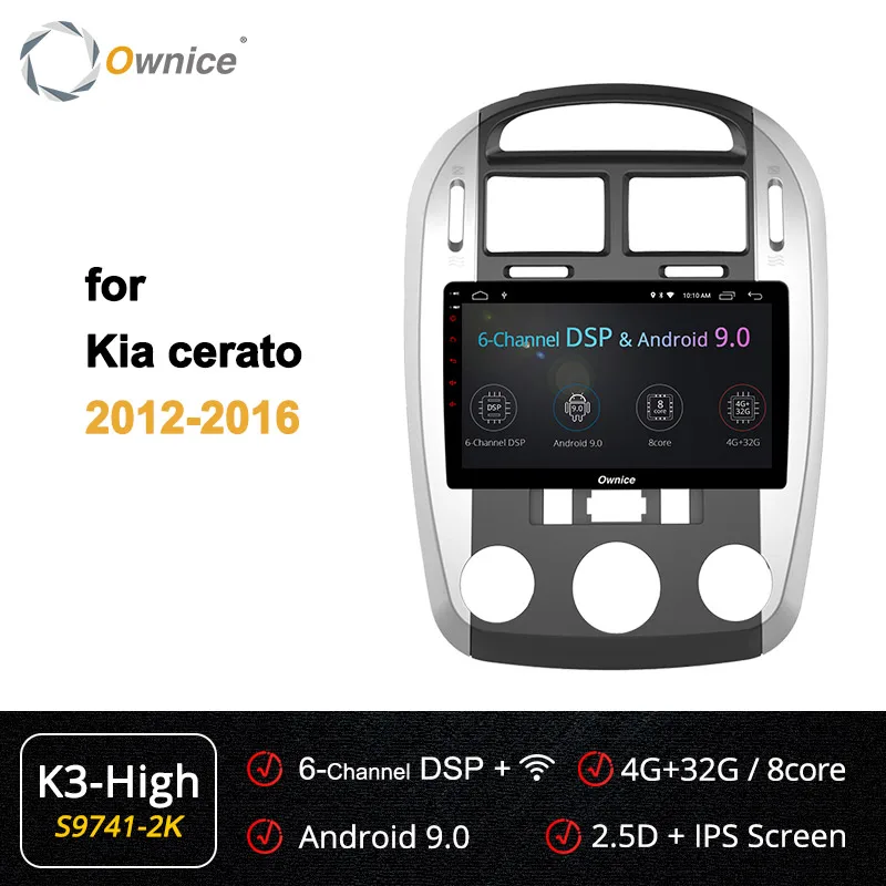 10," Ownice K1 K2 K3 K5 K6 Android 9,0 8 ядерный автомобильный радиоприемник для Kia Cerato 2007-2012 радио gps навигатор плеер 360 панорама DSP - Цвет: S9741-2 K3-High
