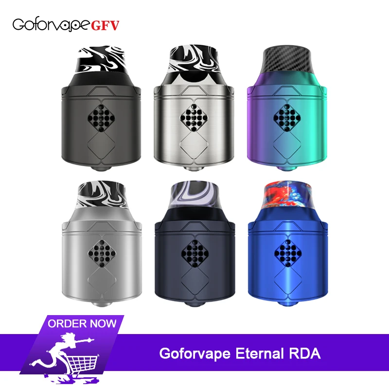 

New Goforvape Eternal RDA Atomizer 25mm with unique U shaped deck with BF Squonk Pin Tank For Electronic cigarette Box Mod