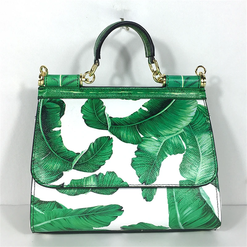 

Famous Designer Banana Leaf Painted Shoulder Bag Luxury Brand Ethnic Genuine Leather Tote Handbag Louis Brand Channels GG Bag