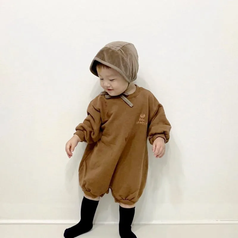 

Spring and Autumn Infant Jumpsuit Korean Baby Cotton Long Sleeve Thickened BABY BODYSUIT Winter New Crawling Clothes Size 66-90