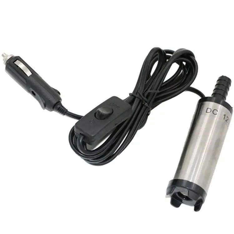 HEHUANG Portable Mini 12V DC Electric Submersible Pump For Pumping Diesel Oil Water Stainless Steel Shell 12L/min,12V