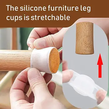 

12Pcs Furniture Chair Table Leg Caps Floor Protector Anti-Slip Feet Pads Covers no scratches noise when moving your furniture.