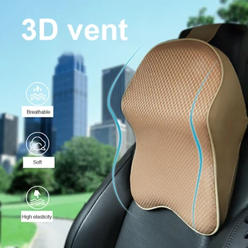 

1PC 3D Memory Foam Cute Car Seat Headrest Pillow Solid For The Neck Rest Waist Back Support Cushion Set Pillows Auto Accessories