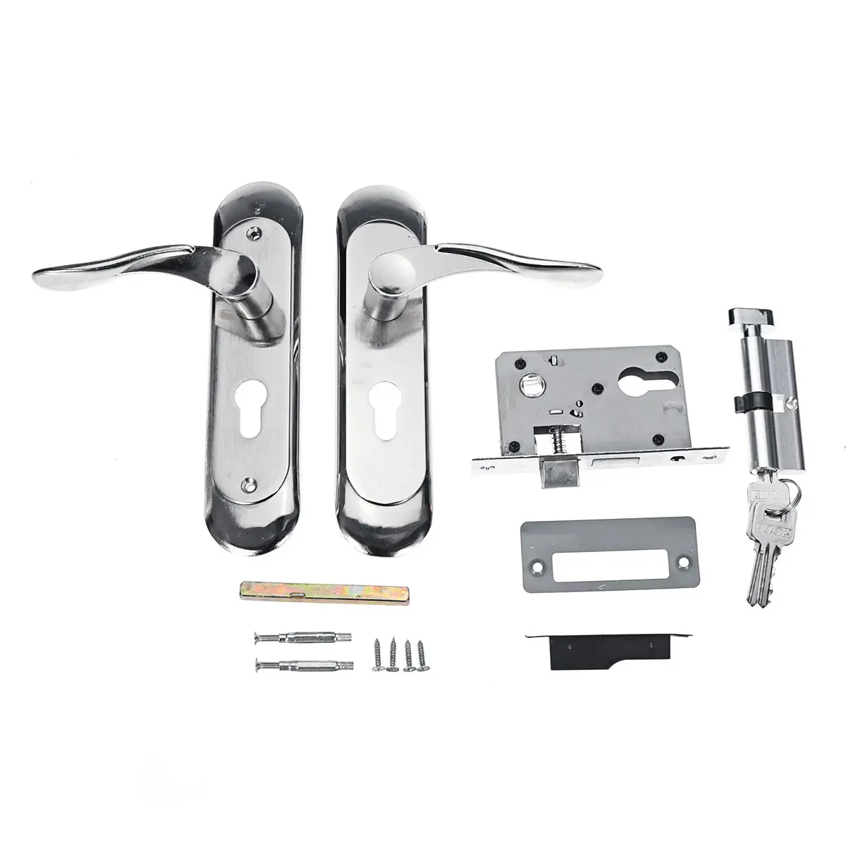 

Aluminum Alloy Mechanical Door Lock Handle Deadbolt Latch Tongue Interior Door Lock Keys Kit Home Office Security Door Hardware