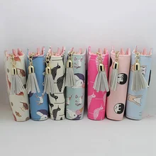 Летний Мини-короткий клатч с рисунком для девочек, милый женский органайзер для денег, модный дешевый короткий кошелек для монет, держатель для карт