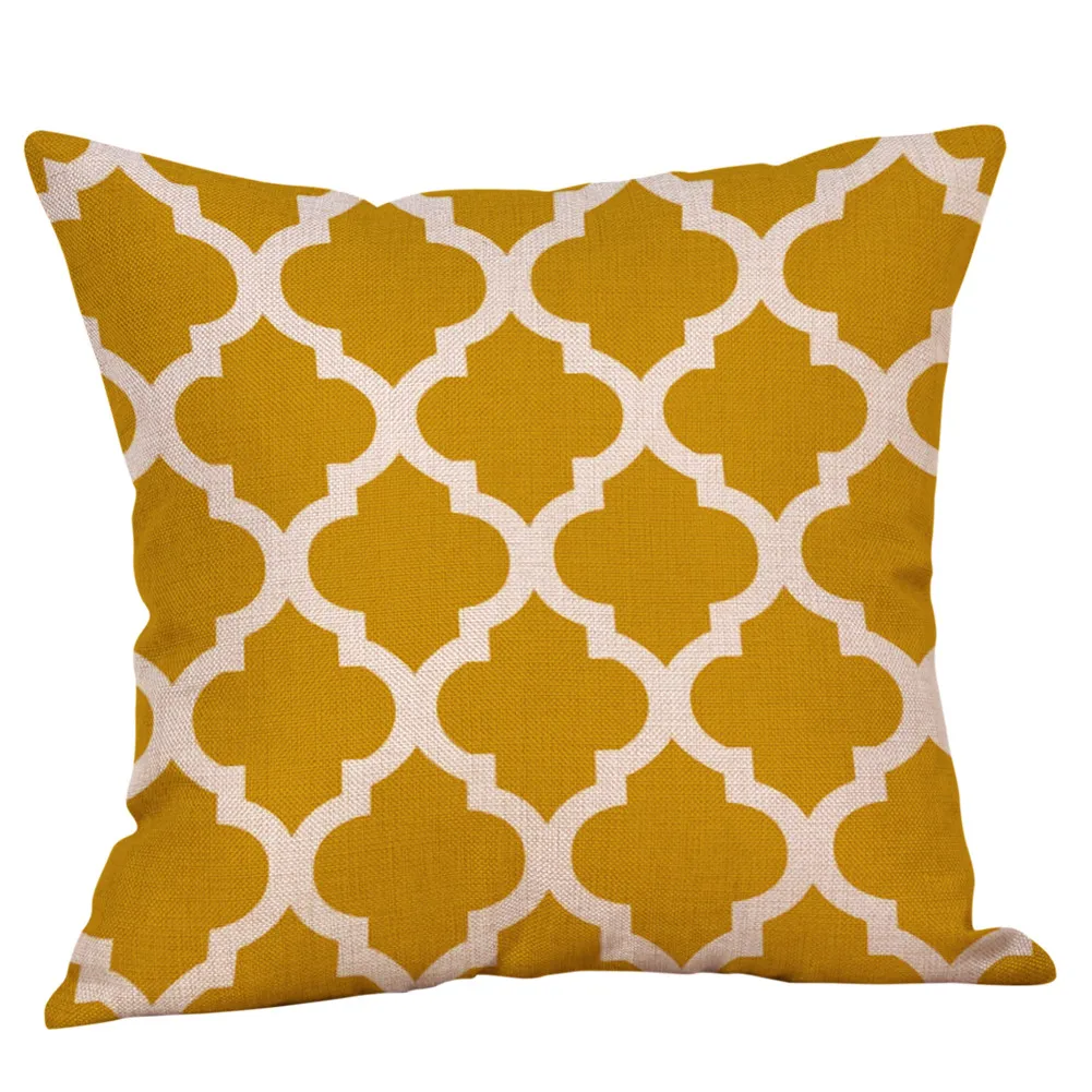Gajjar Чехлы для подушек 45x45 см Желтые геометрические наволочки Чехлы для диванов льняные хлопковые квадратные Чехлы для подушек для домашнего декора - Цвет: D