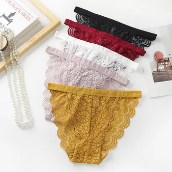 

Sexy Floral Lace Briefs Underwear Woman Lingerie Low Waist Quality Soft Female Panties New Hot Sale Fashion Briefs Underpants