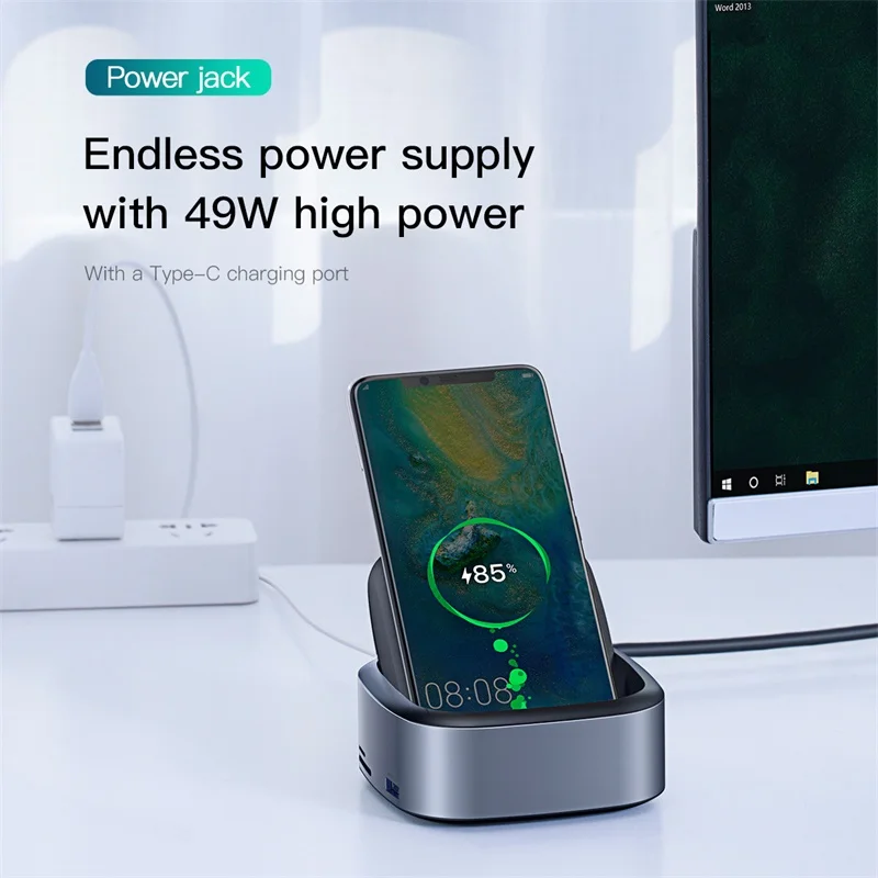 Baseus концентратор USB type c к HDMI 4k USB 3,0 концентратор type-c PD адаптер питания для MackBook Pro Air Qi Беспроводное зарядное устройство USB-C разветвитель