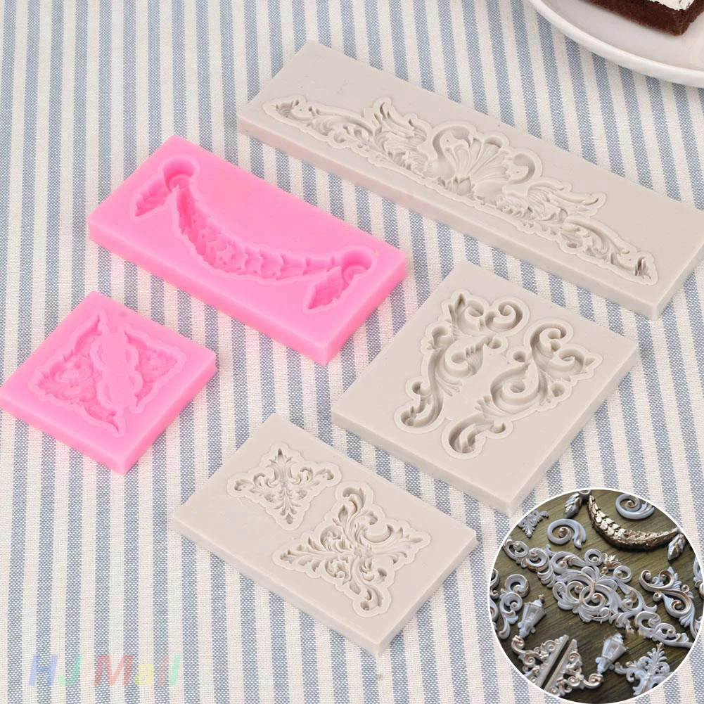 

Baroque Designed Emboss Silicone Cake Cookies Decorating Baking Kitchen Mould