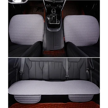 

Linen Car Seat Cover Four Season Front/Rear Flax Cushion Breathable Protector Non Slide Pad Auto Accessories Universal Size