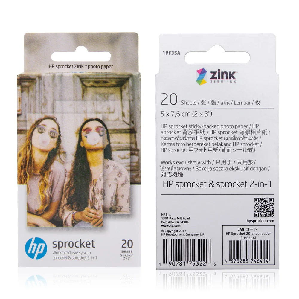 Sprocket Zink Kertas Foto 20 Lembar 2x3 