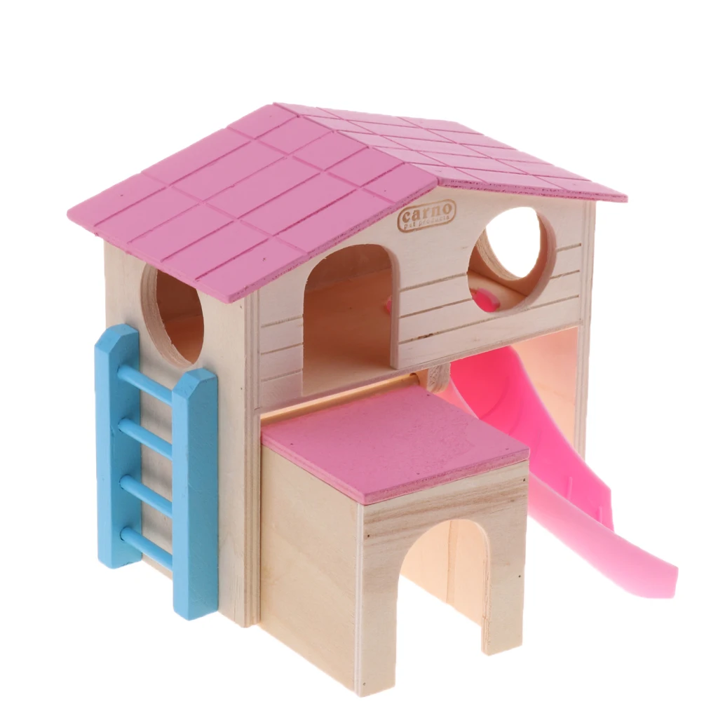 Rat Hamster House Wooden Ladder Pet Small Animal Rabbit Playhouse