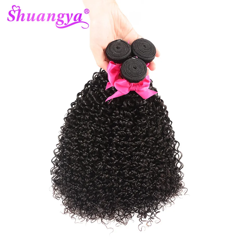Волосы шуангья монгольская причудливая завивка пучки человеческих волос 10-28 дюймов волосы для наращивания remy плетение 1 шт./партия пучки волос
