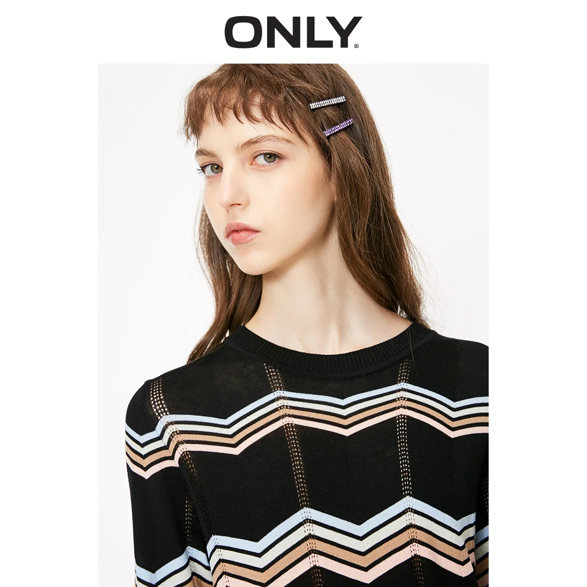 Najtaniej Tylko jesienno zimowy prosty krój w różnych kolorach paski wycięcia sweter dzianinowy | 119124519