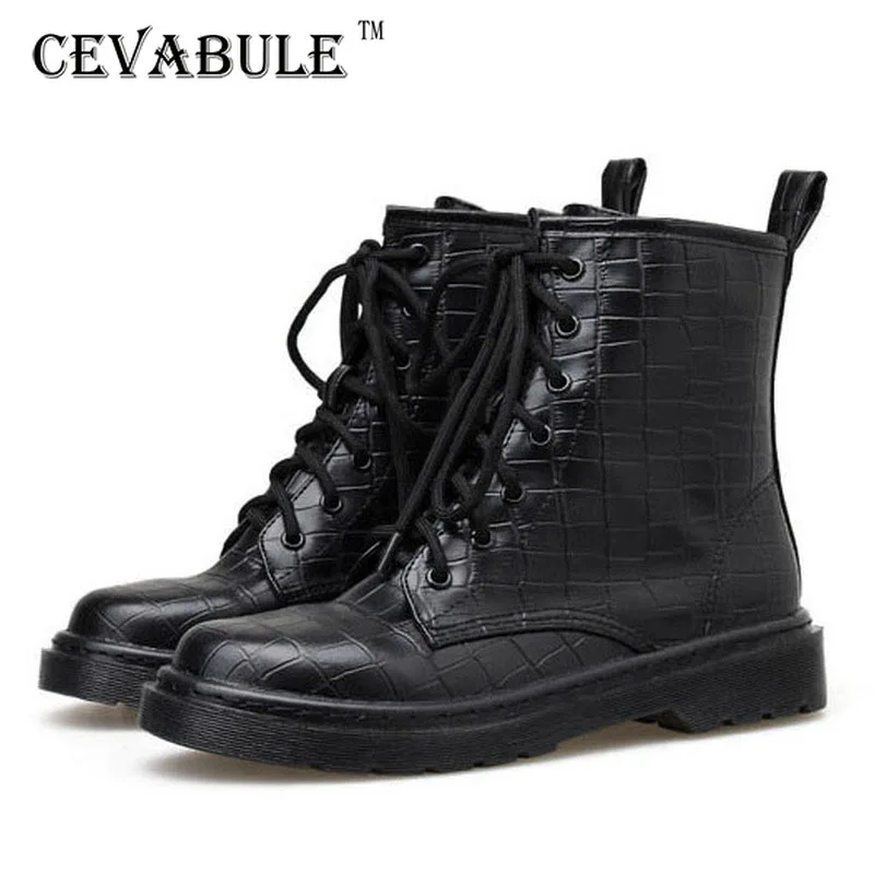 CEVABLUE/ г., женские ботинки на платформе Стильные красивые Черные полусапожки женские ботинки JXQ-19308-6