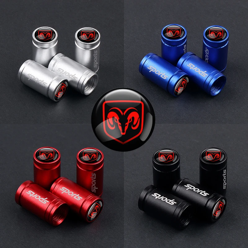 

4Piece/set New Sport Car Styling Car Wheel Tire Valve Caps Case for dodge dodge ram charger 1500 2500 Auto Accessories